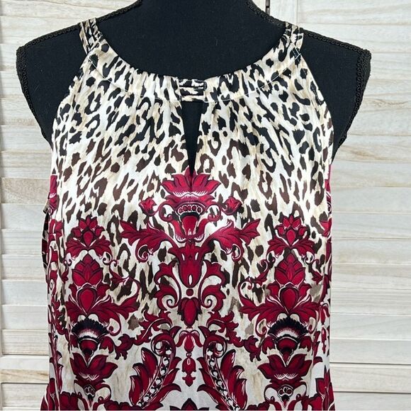 White House Black Market Silk Animal Print Halter Top 10 - Picture 2 of 11